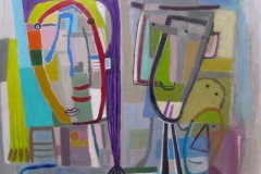 Het meisje met het gele haar 120x120 cm