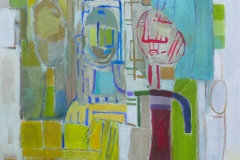 Rapsodie van geel en groen 120x120 cm 